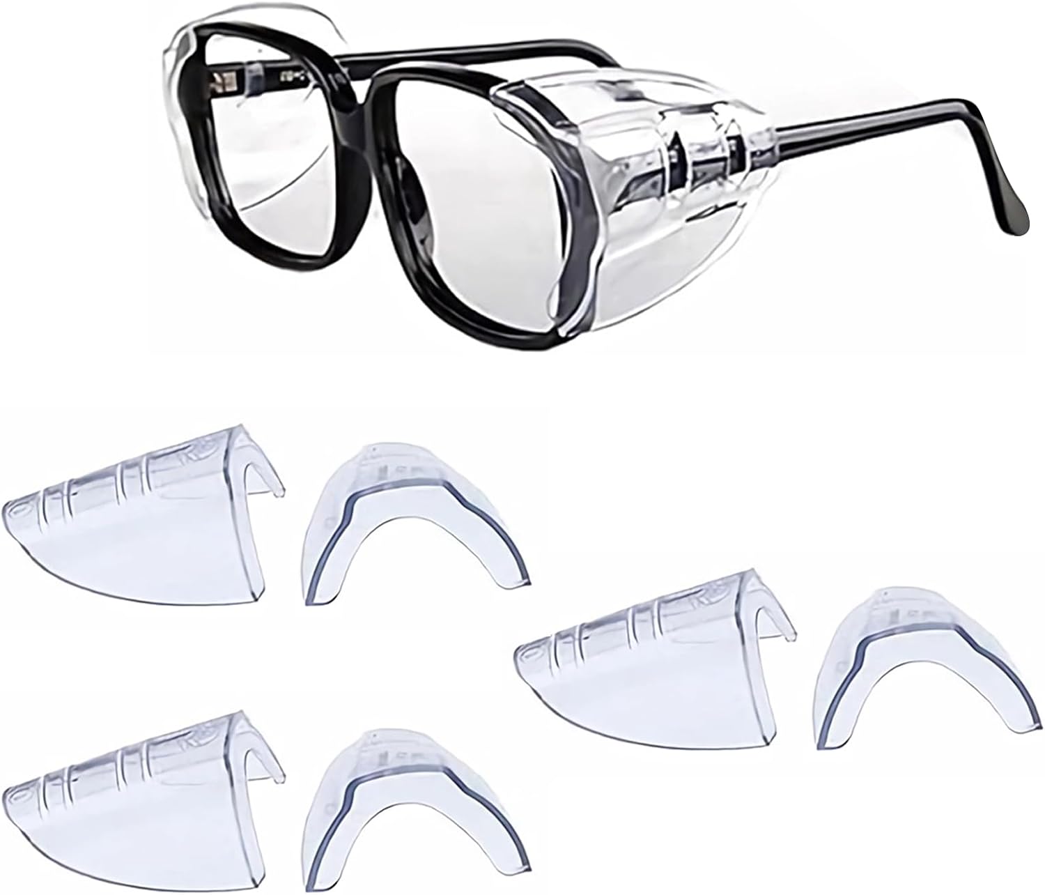 Soft thermoplastic polyurethane safety glasses side shields product demonstration