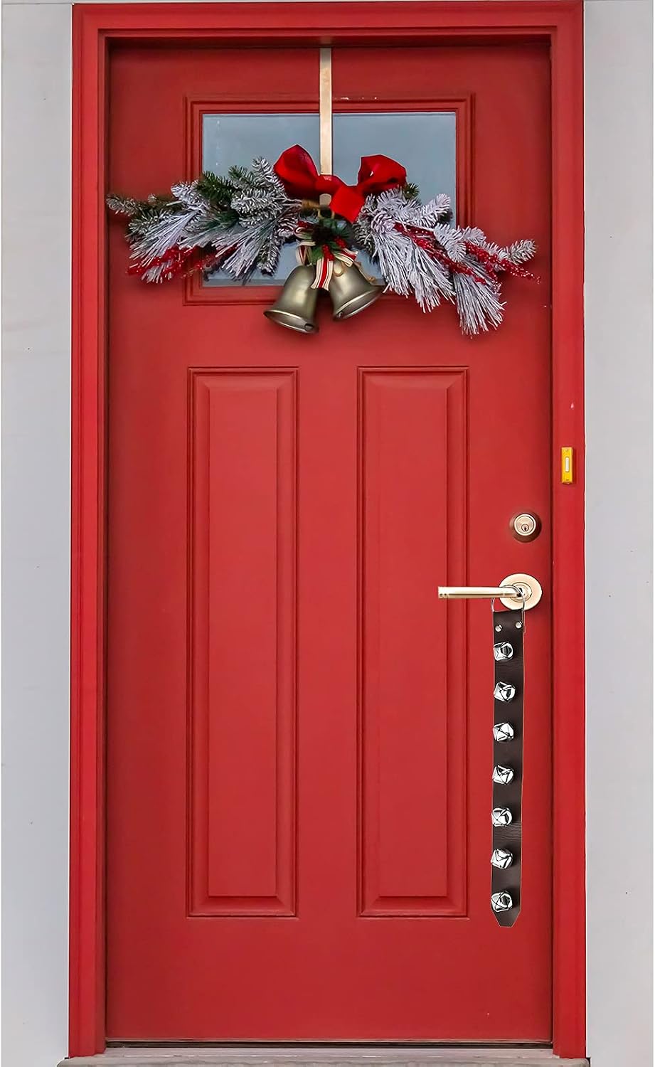 Set of two Frienda faux leather dog doorbells for home decor