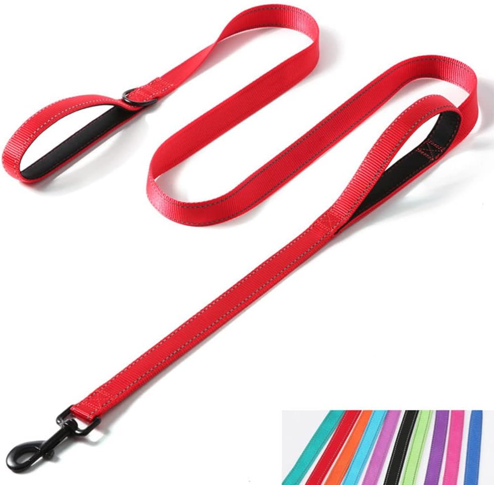YOUALSO pink six feet dog leash with thick metal D ring