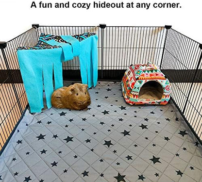 RIOUSSI Guinea Pig Hideout Hideaway Corner Fleece Toys Cage Accessories with Reversible Sides. Blue, Triangle - Image 7