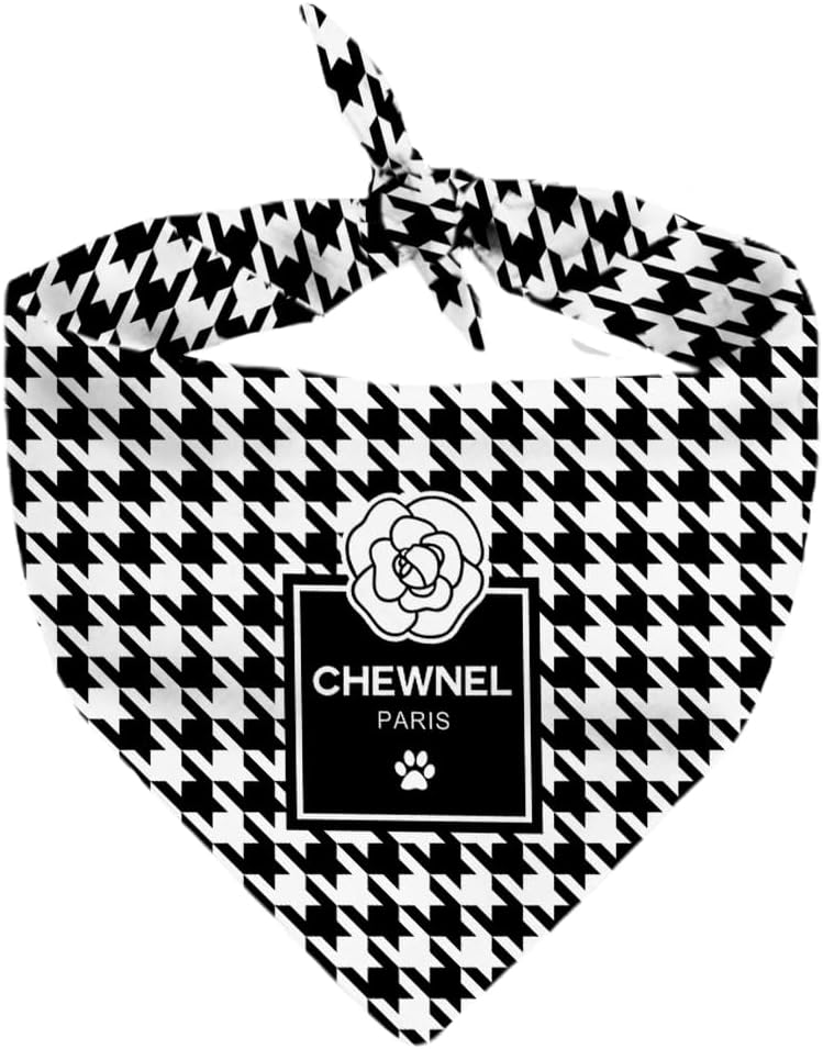Chewy Vuiton Dog Bandana Designer Fashion Scarf Kerchief for Small Medium and Large Dogs, Funny Parody Gift for Girl or Boy Dog, Soft Durable Fabric, Adjustable Tie-On Style Triangle - Image 15