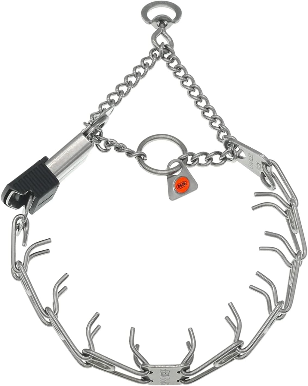 Herm Sprenger pinch collar showing the secure quick release ClicLock buckle.