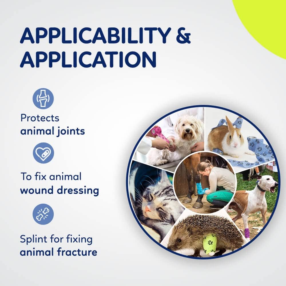 Diagram showing the elasticity of Wepet pet wrap for animal joints