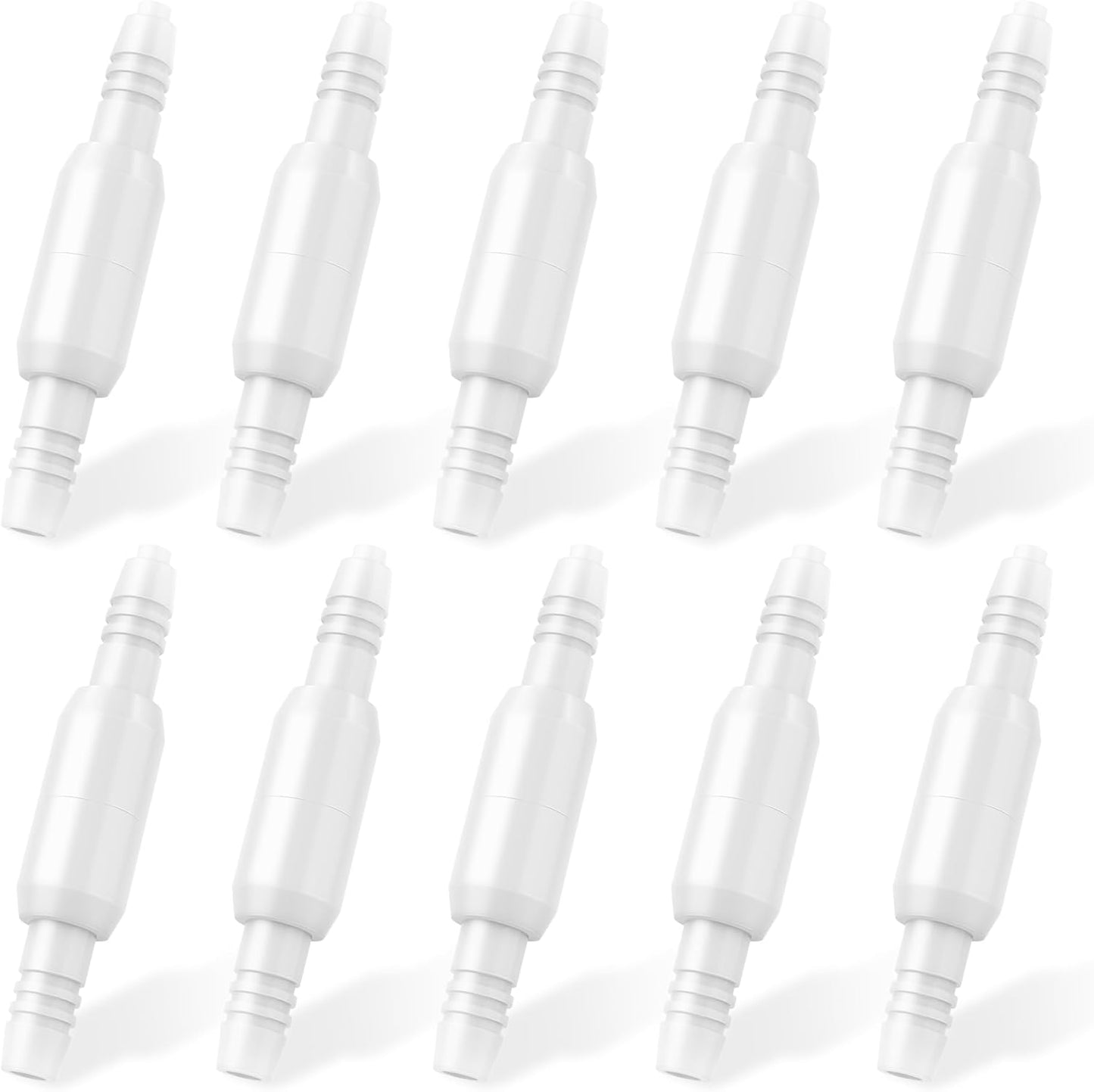 Hecatelly oxygen tubing swivel connectors 10 pack front view for respiratory care