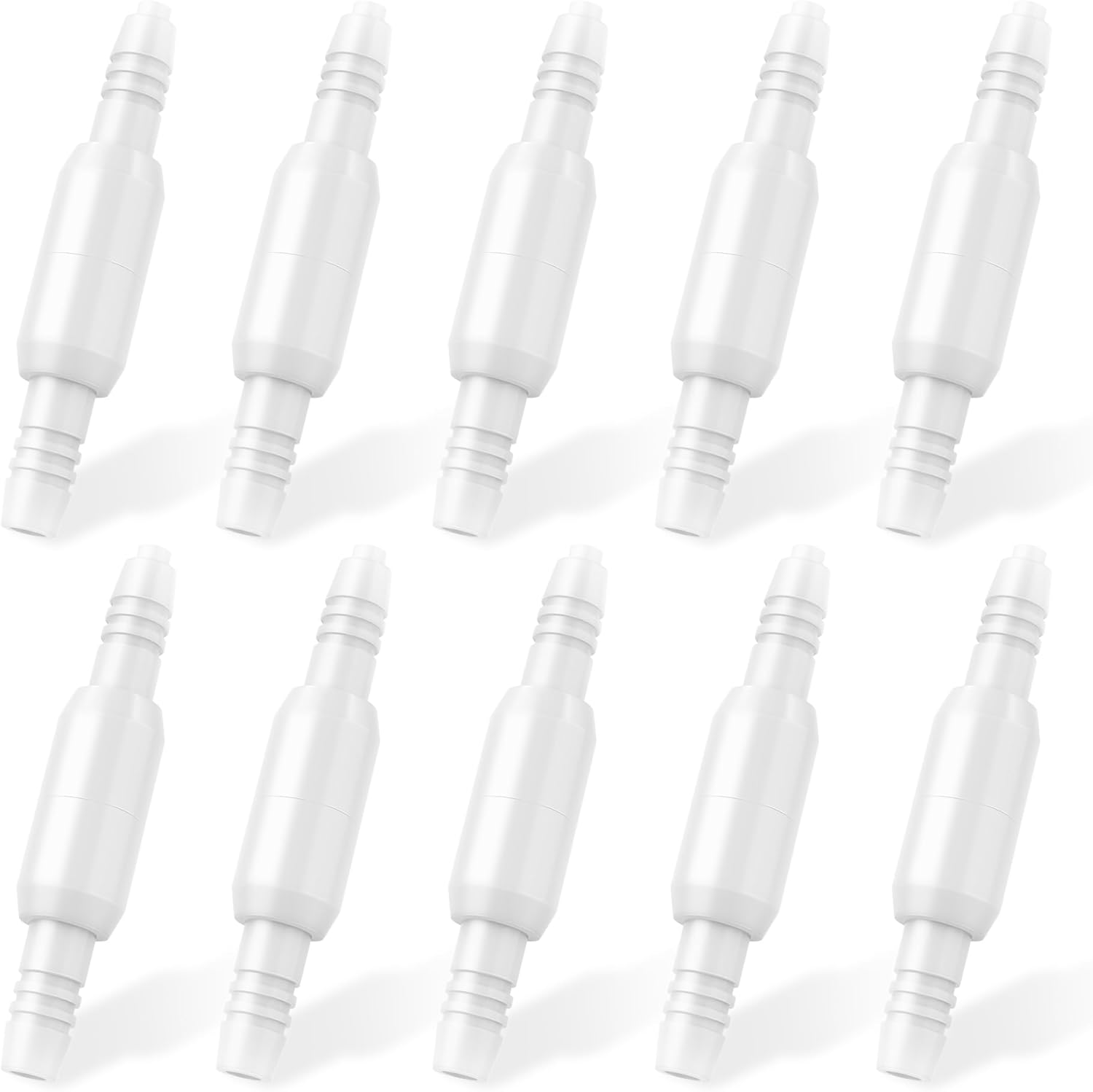 Hecatelly oxygen tubing swivel connectors 10 pack front view for respiratory care