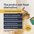 Instinct grain free chicken freeze dried cat food back label with ingredients