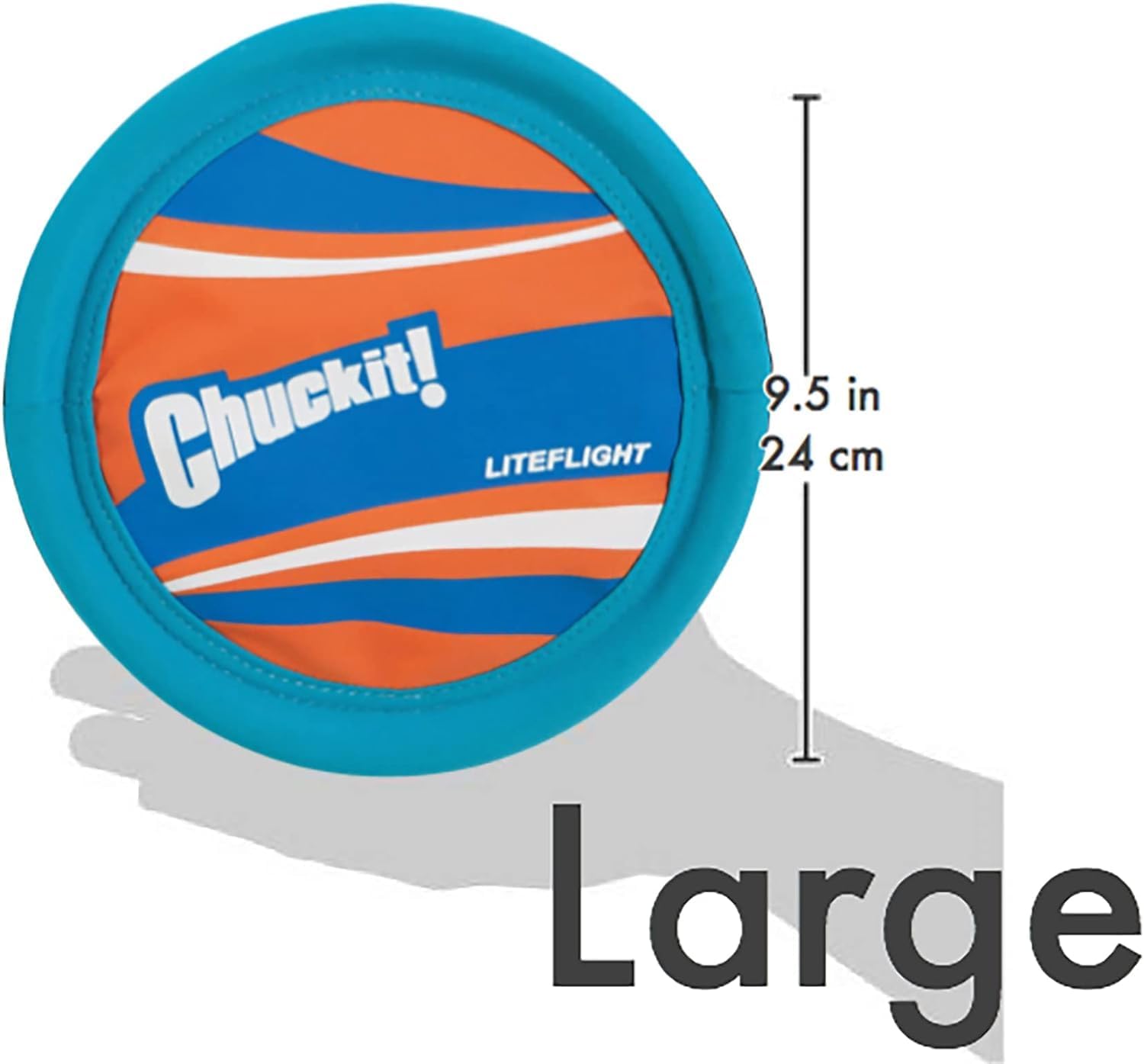 Side profile of Chuckit! Lite Flight polyester canvas dog toy