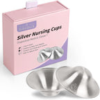 Boboduck 925 silver nursing cups front view for breastfeeding