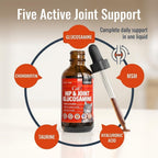 Furrow liquid joint support bottle with chicken gravy flavor indicator