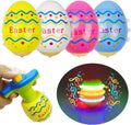 Pinkiwine 4 pack light up Easter egg spinning tops front view