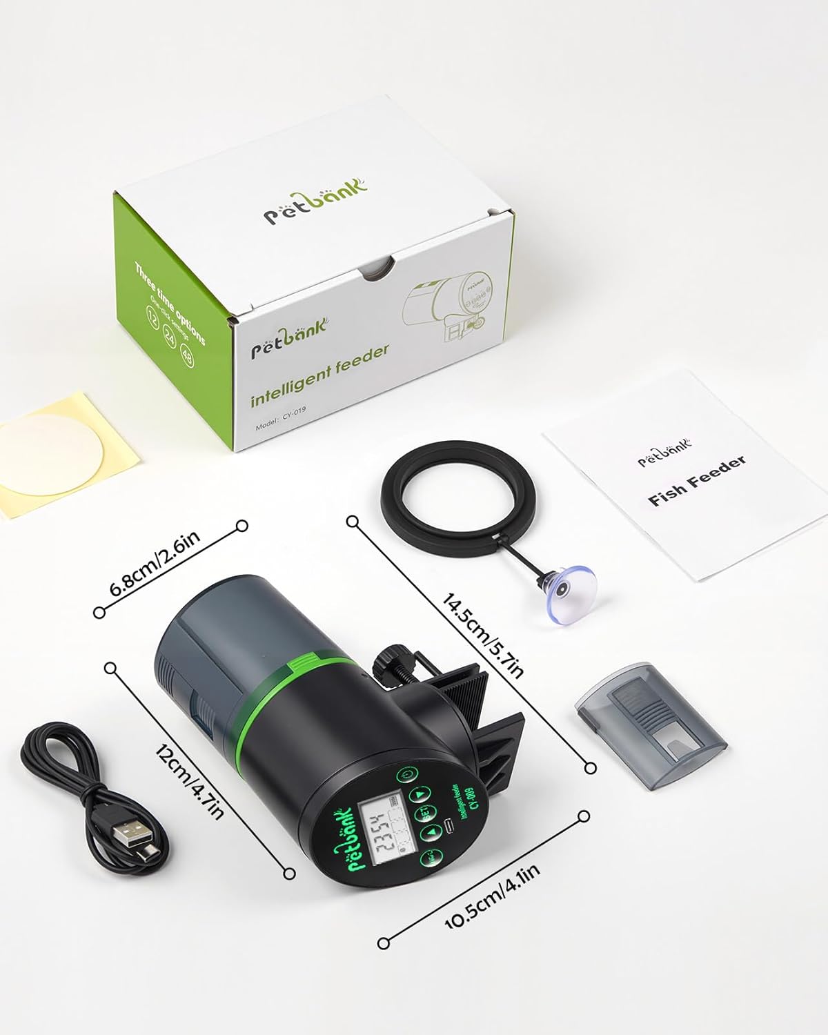 Automatic Fish Feeder - Rechargeable Timer Fish Feeder with USB Charger Cable, Fish Food Dispenser for Aquarium or Fish Tank - Image 9