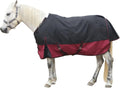 LEAFOREST 1200D turnout horse winter blanket front view showcasing black and red dual color design