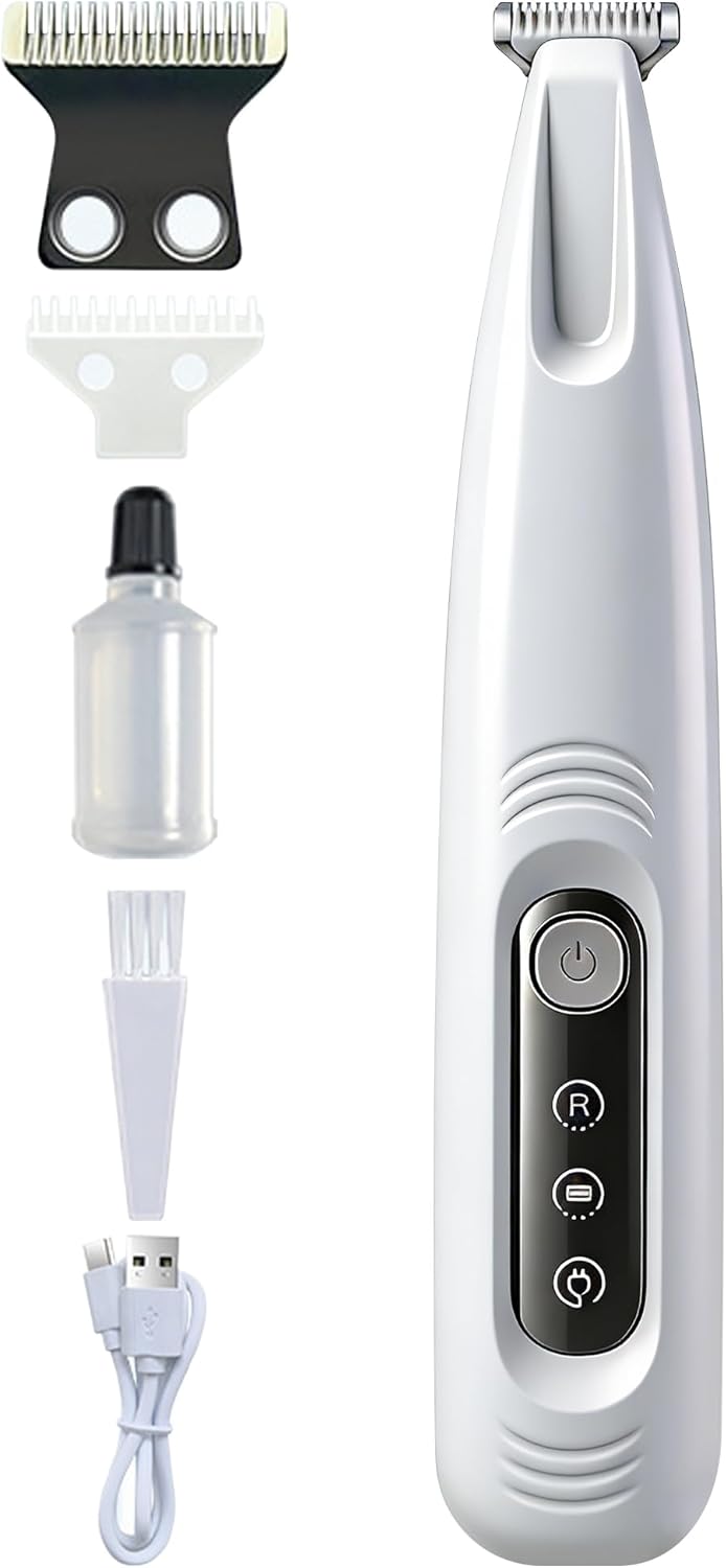 Close up of Odetina waterproof cat paw trimmer showing micro precision blade