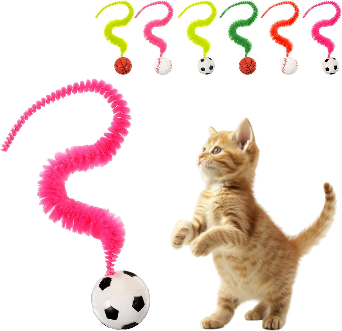 Classicseali 6-piece cat bouncy balls set front view