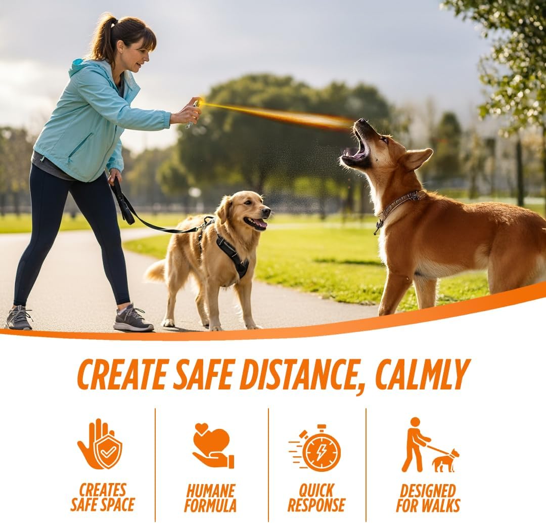 Compact citronella dog spray canister with keychain