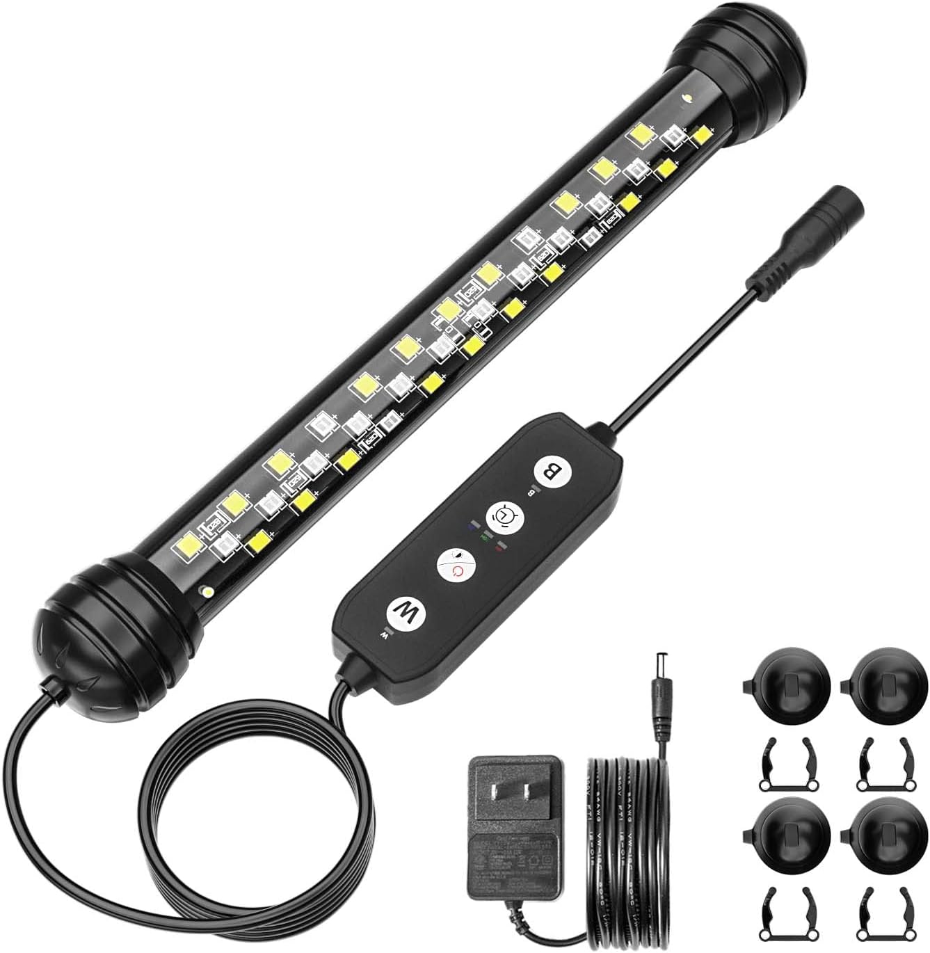 SEAOURA Led Aquarium Light with Timer, Submersible Aquarium Plant Light, Fish Tank Light with Auto On/Off, 3 Lighting Modes, Adjustable Brightness (26.8 in for 28-52inch Planted Tank), 14W - Image 12