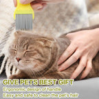 5Pcs Pet Grooming Kit - Aoche Cat Dog Bath Brush Lice Comb Kit, Deshedding Dog Brush Dog Scrubber for Large Small Dogs Cats Flea Combs for Cats Dogs - Image 9