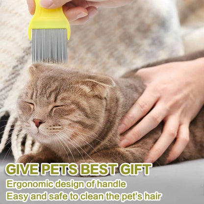 5Pcs Pet Grooming Kit - Aoche Cat Dog Bath Brush Lice Comb Kit, Deshedding Dog Brush Dog Scrubber for Large Small Dogs Cats Flea Combs for Cats Dogs - Image 9