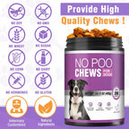 Dog eating chicken flavored no poo chew treat