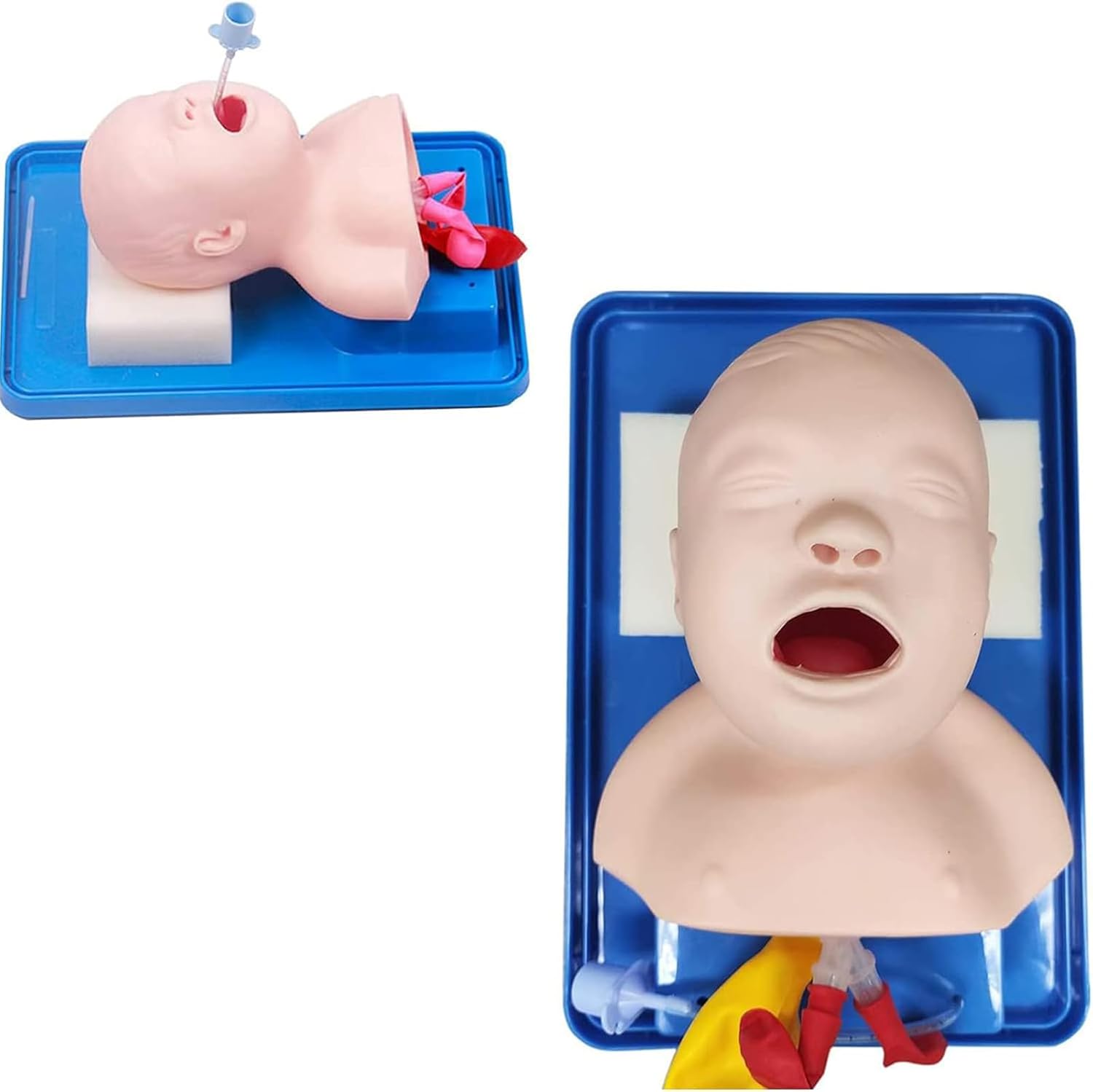 P9IDEDFH Pediatric Intubation Dummy front view showing realistic infant airway structures for medical training.