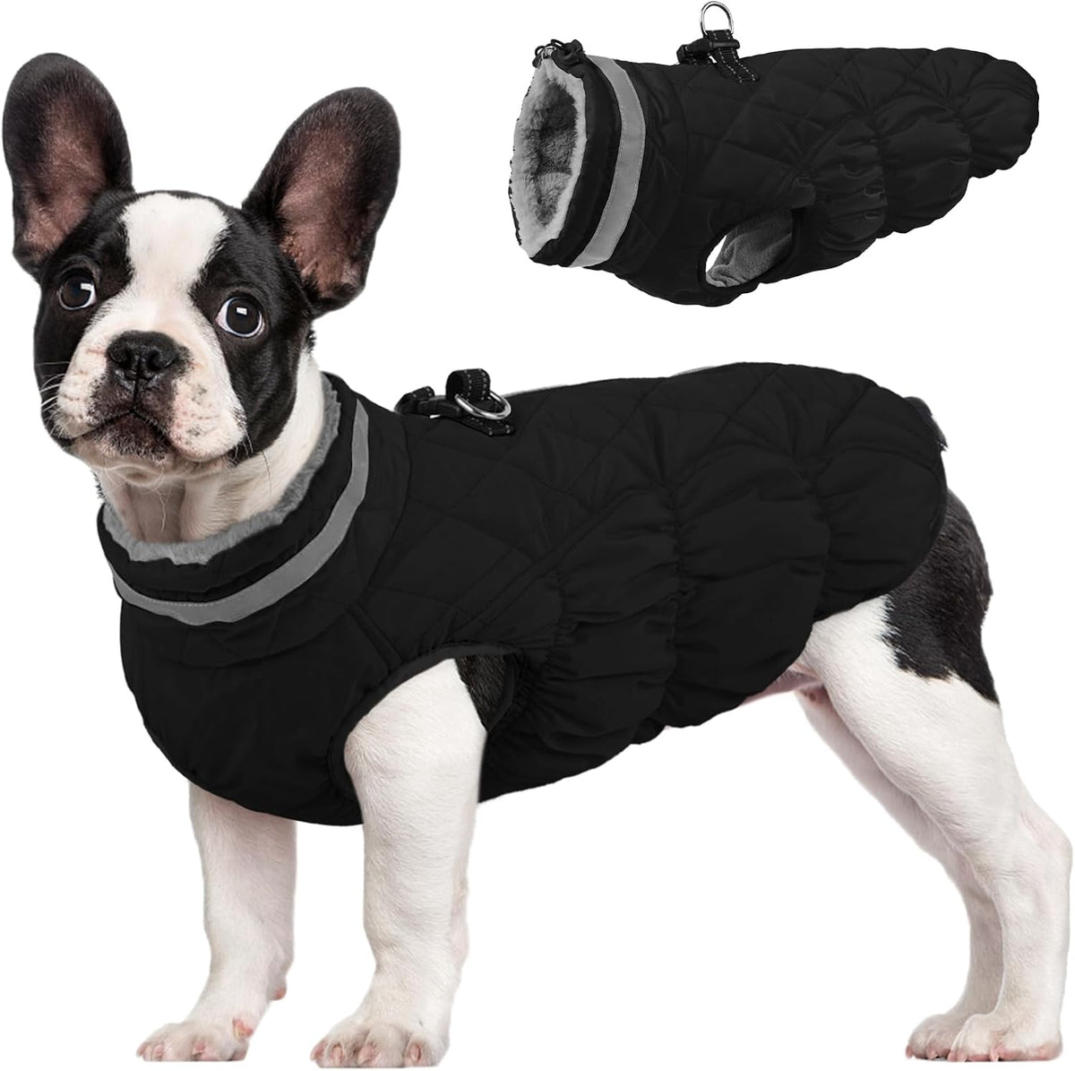 FUAMEY Dog Coat for Medium Dogs,Waterproof Dog Winter Jacket with Harness Built in Puppy Cold Weather Coats Reflective Pet Vest with Zipper Warm Fleece Dogs Snowsuit Windproof Red M - Image 14