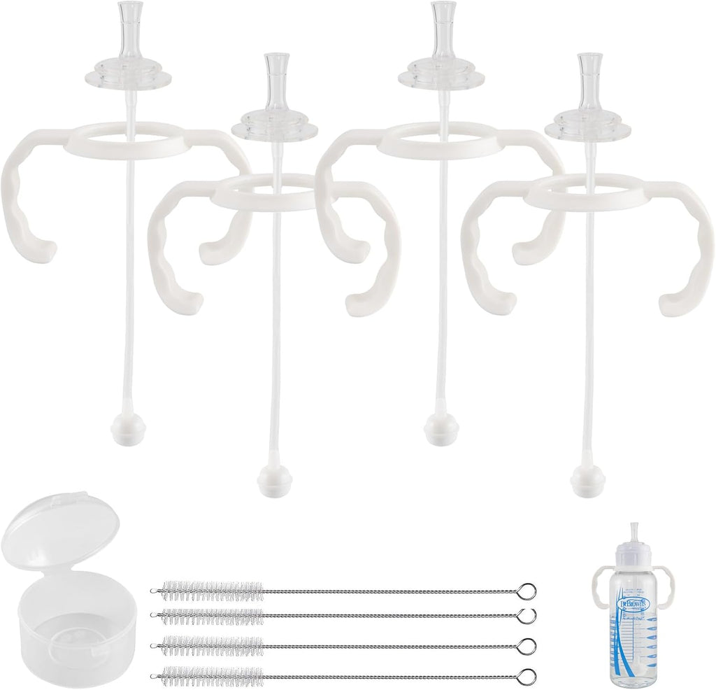 ROPOSY straw cup conversion kit front view showing four pack silicone nipples and weighted straws