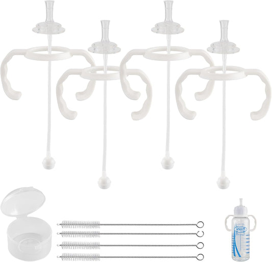 ROPOSY straw cup conversion kit front view showing four pack silicone nipples and weighted straws