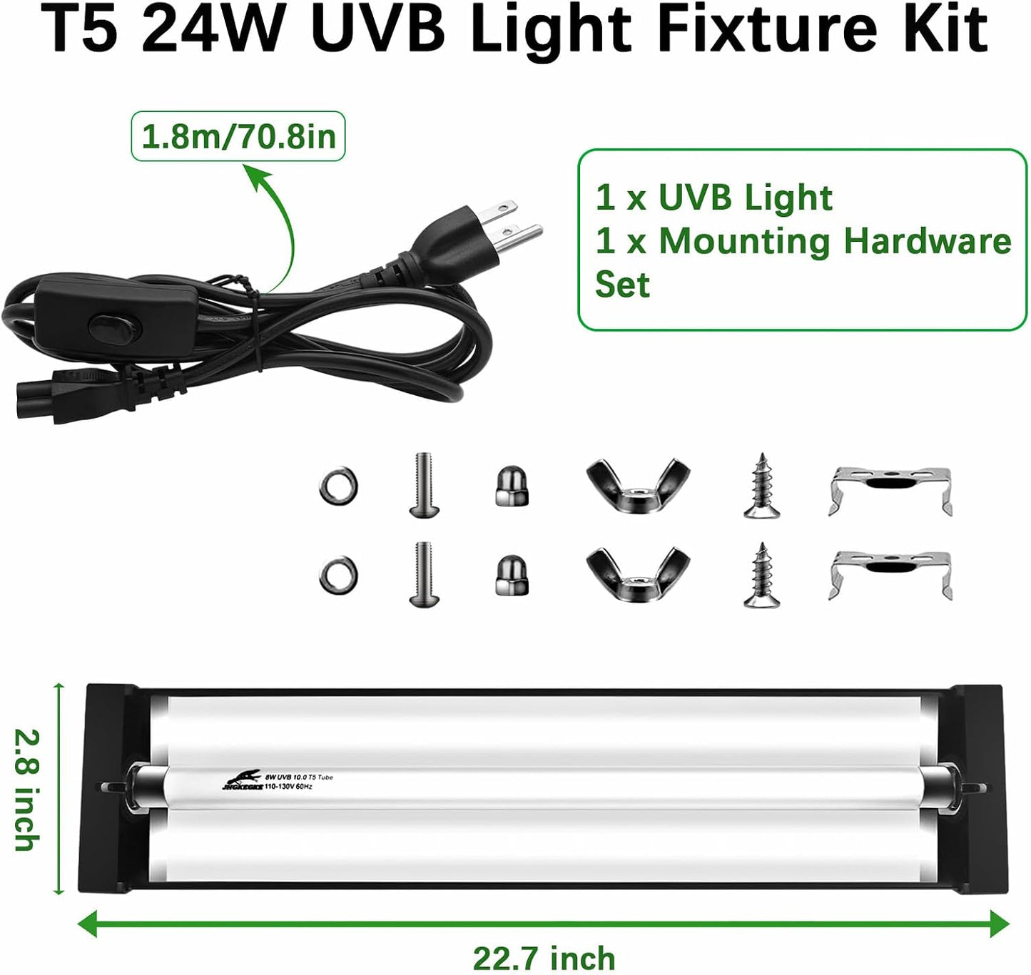 Authentic USA imported JHGKEGKE terrarium light bar for tortoises and lizards