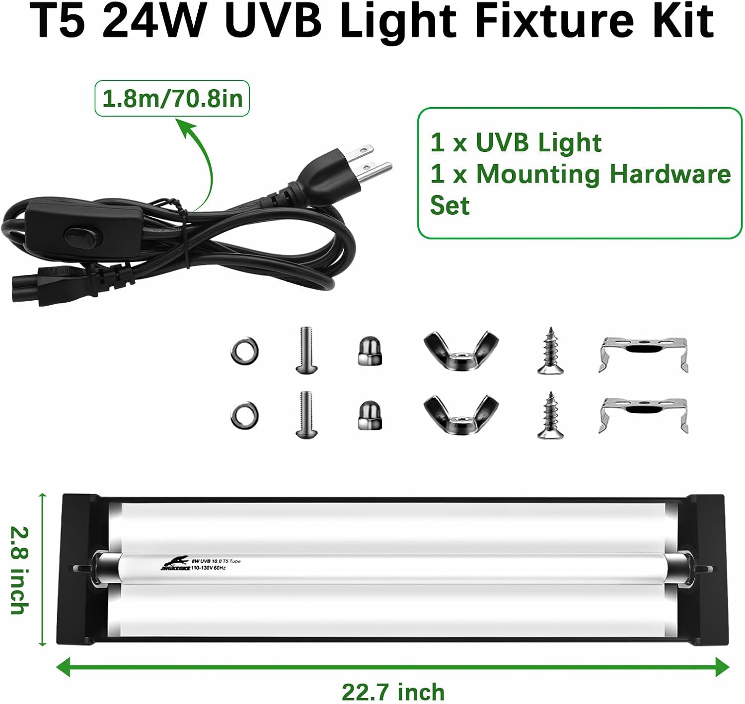 Authentic USA imported JHGKEGKE terrarium light bar for tortoises and lizards