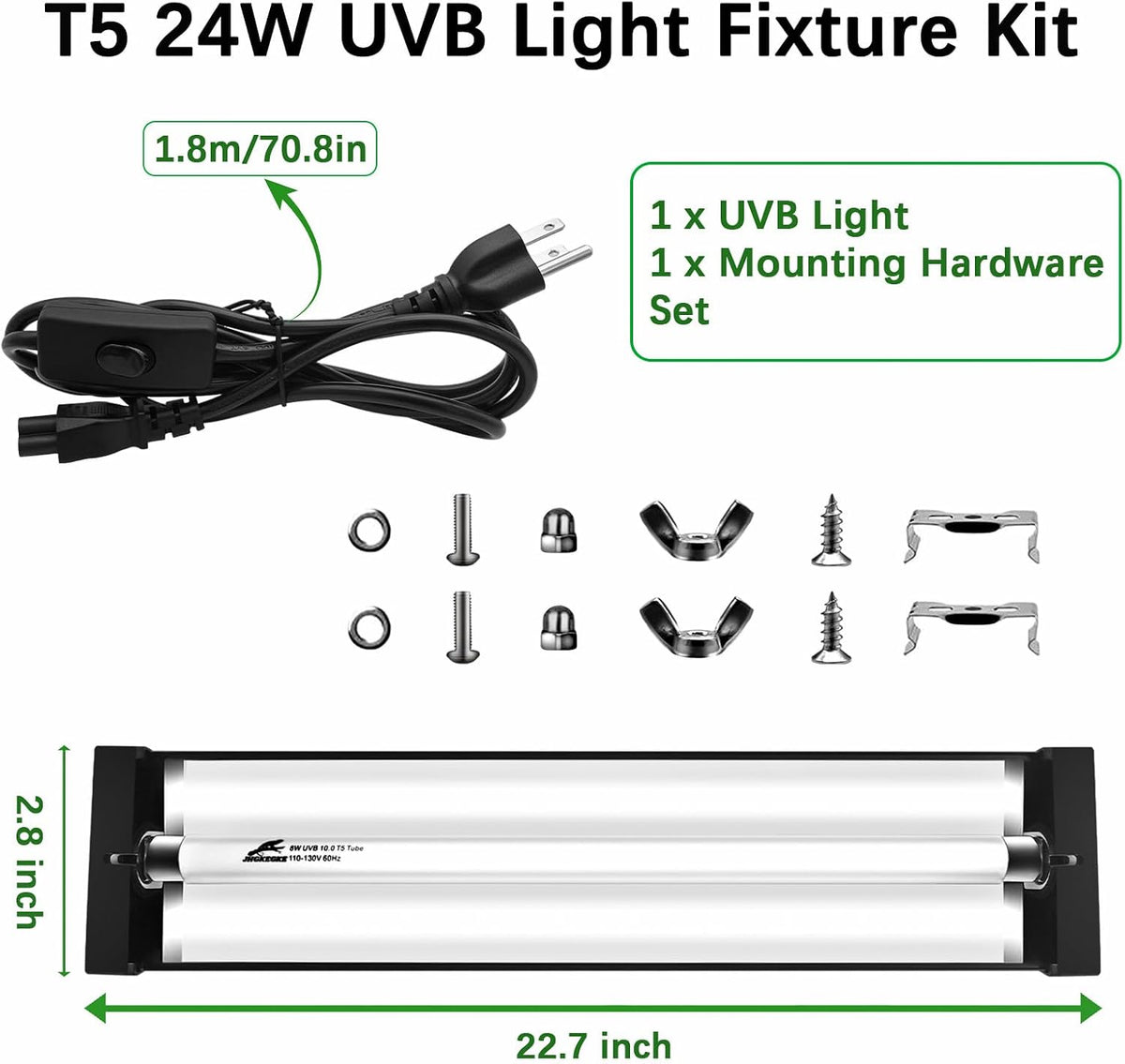 Authentic USA imported JHGKEGKE terrarium light bar for tortoises and lizards