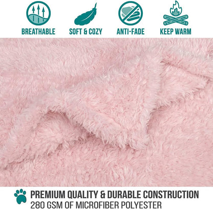 PetAmi washable pink puppy blanket spread across a car seat protector