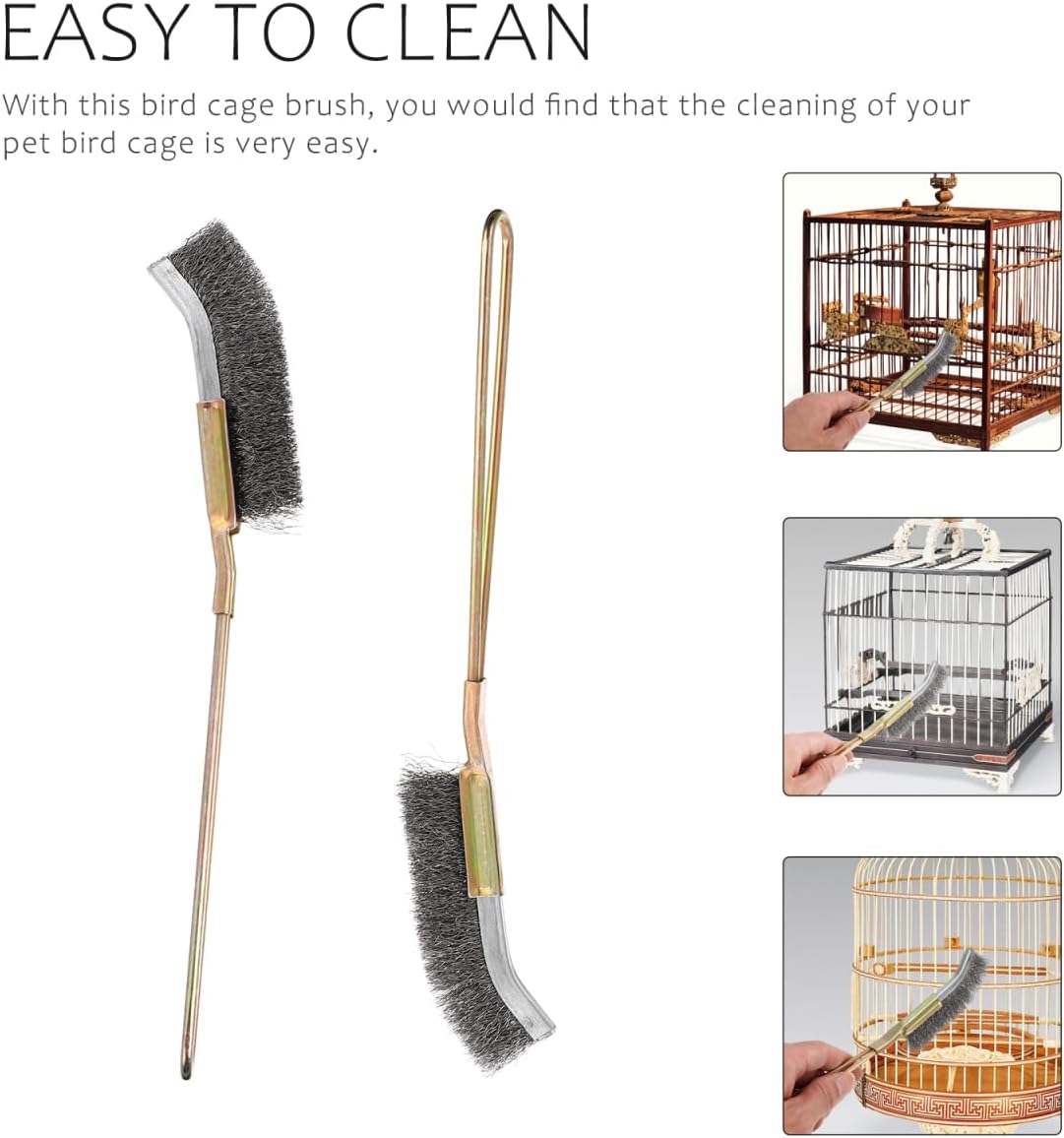 Two pack of golden colored wire pet cage grooming brushes