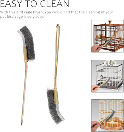 Two pack of golden colored wire pet cage grooming brushes