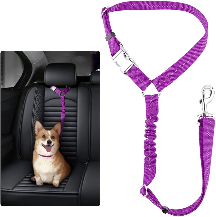 Plutus Pet Dog Seat Belt for Car Headrest, Reflective and Adjustable Restraint with Elastic Bungee for Safety, Vehicle Seatbelt Harness for Small Medium Large Dogs and Cats - Image 15