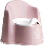 Babybjörn Potty Chair Powder Pink and White front view for toddler training