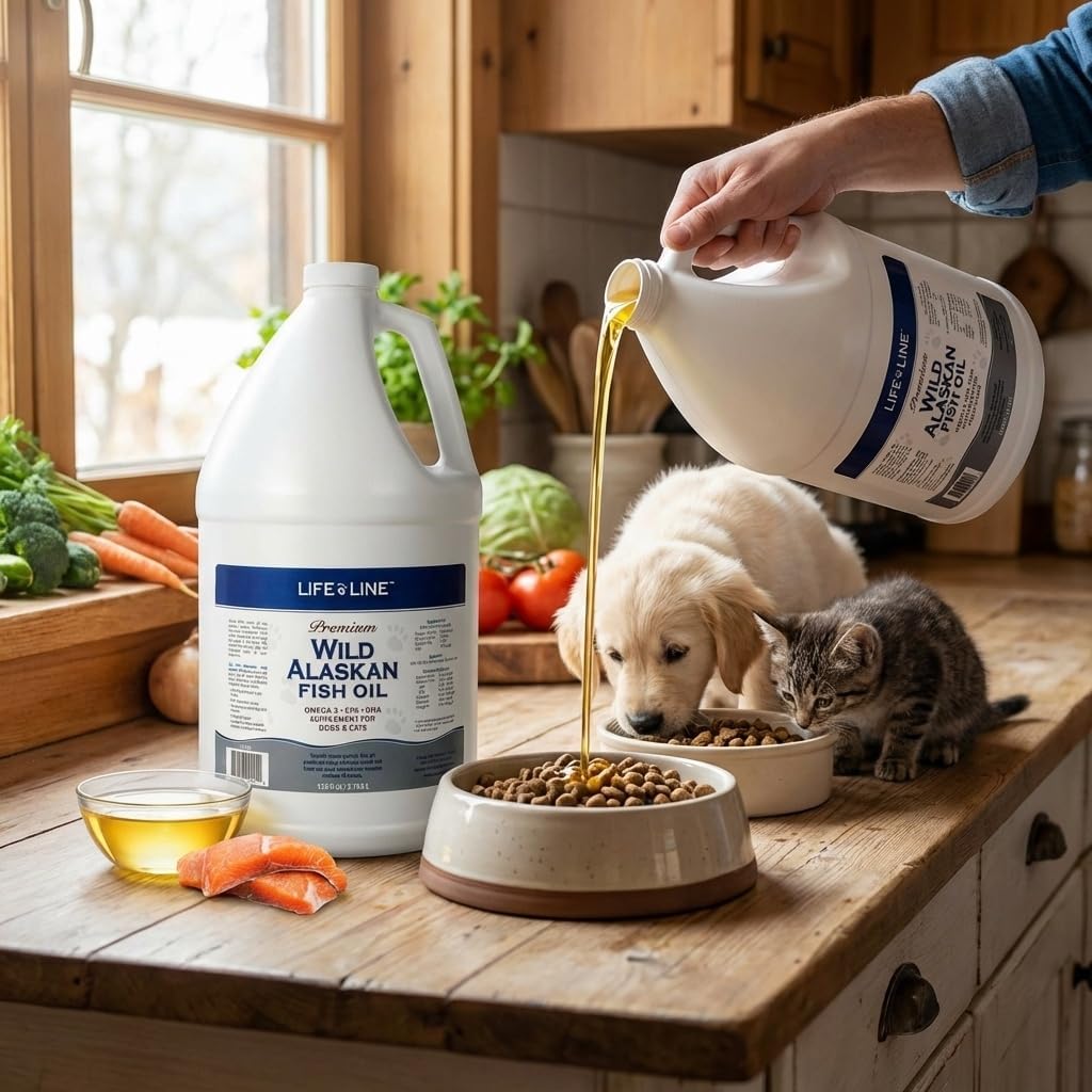 Life Line Pet Nutrition Wild Alaskan Fish Oil for Dogs and Cats 128oz - Omega 3 Fish Oil Supplement for Skin & Coat, Brain, Eye & Heart Health - Image 10