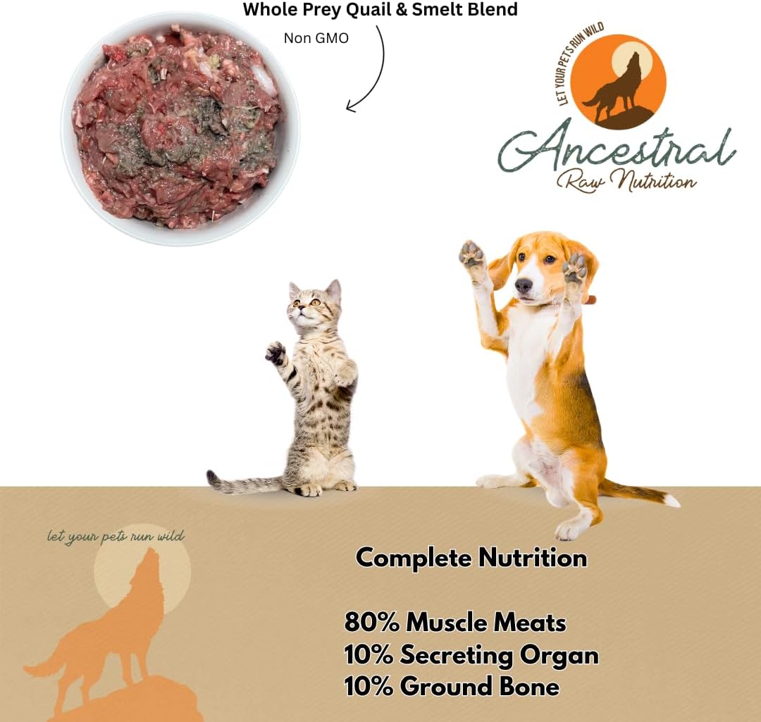 Stack of 1-pound Ancestral Raw Nutrition beef and chicken packs