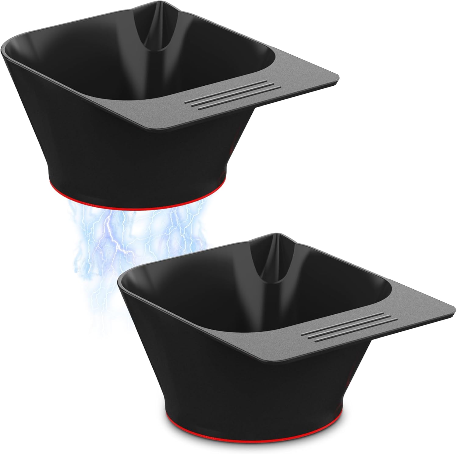 TASALON 2 piece magnetic hair dye mixing bowls front view on a metal salon trolley