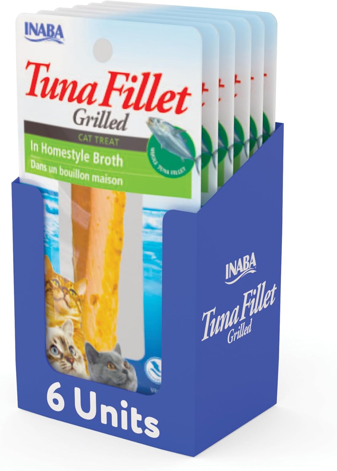 INABA Premium Grilled Tuna Fillet Cat Treats with Vitamin E and Green Tea Extract, 0.52 Ounces Each, Pack of 10, Variety Box - Image 9