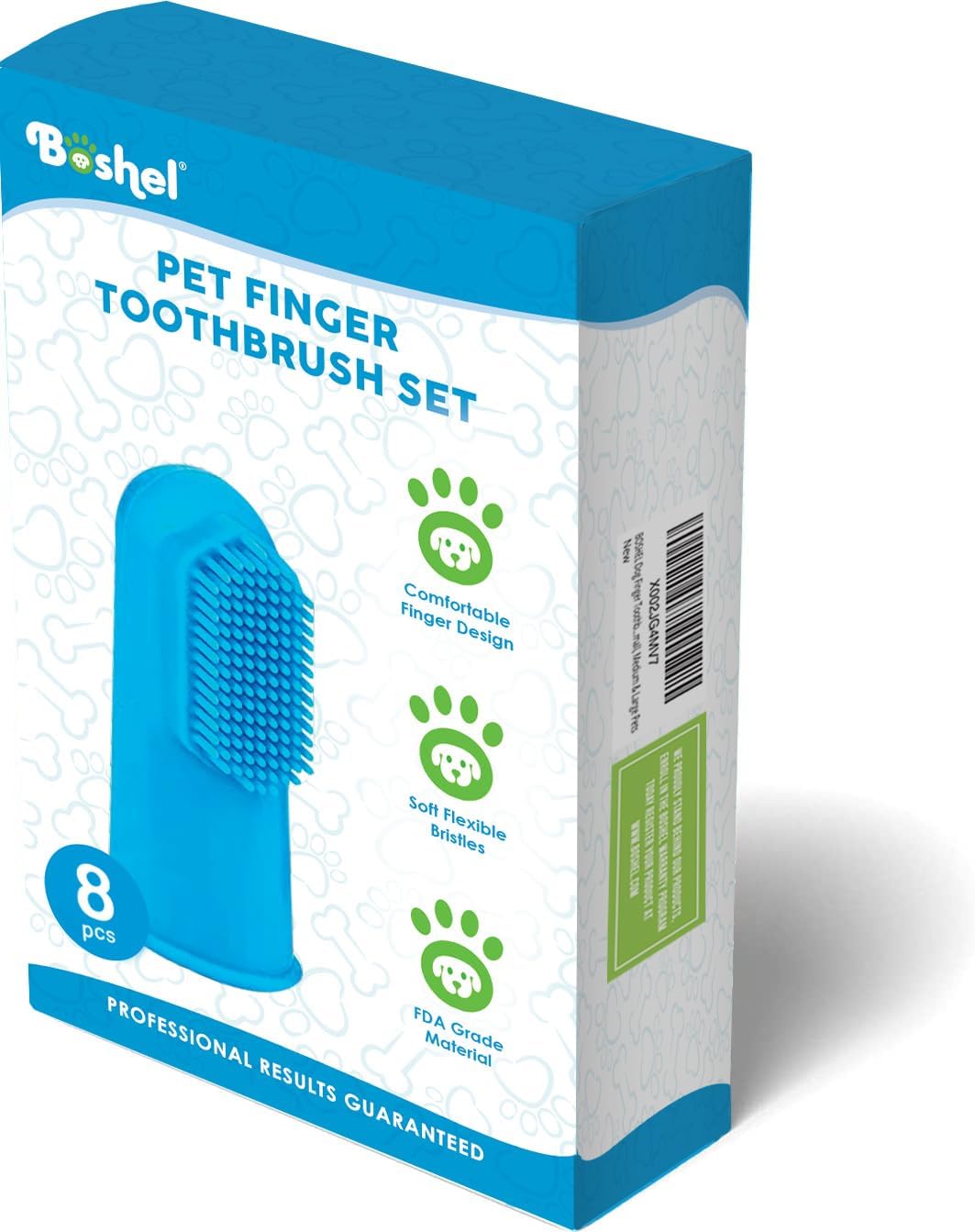 Boshel Dog Finger Toothbrush, Deep Teeth Cleaning Tooth Brushing Kit, Blue for Small and Large Breeds, Silicone & Nylon Soft Bristles, 8 Pack - Image 9