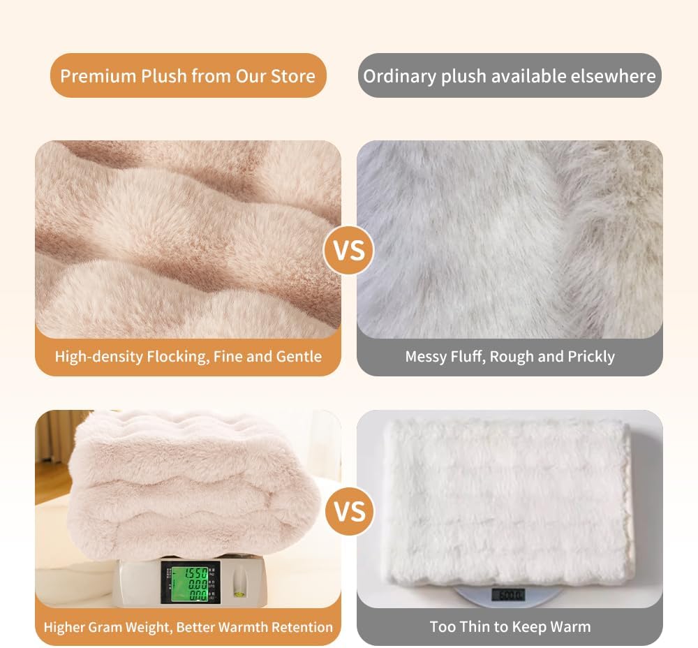 SOMAHE Cat Blanket, Reversible Sherpa & Bubble Fleece Pet Throw, Ultra-Soft Plush for Indoor Cats, Machine Washable, Anti-Static, Warm & Cozy, 22"x18" Inch White - Image 9