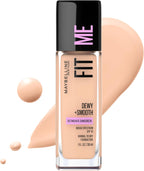 Maybelline Fit Me Dewy + Smooth Liquid Foundation Makeup, Medium Buff, 1 Count (Packaging May Vary) - Image 10