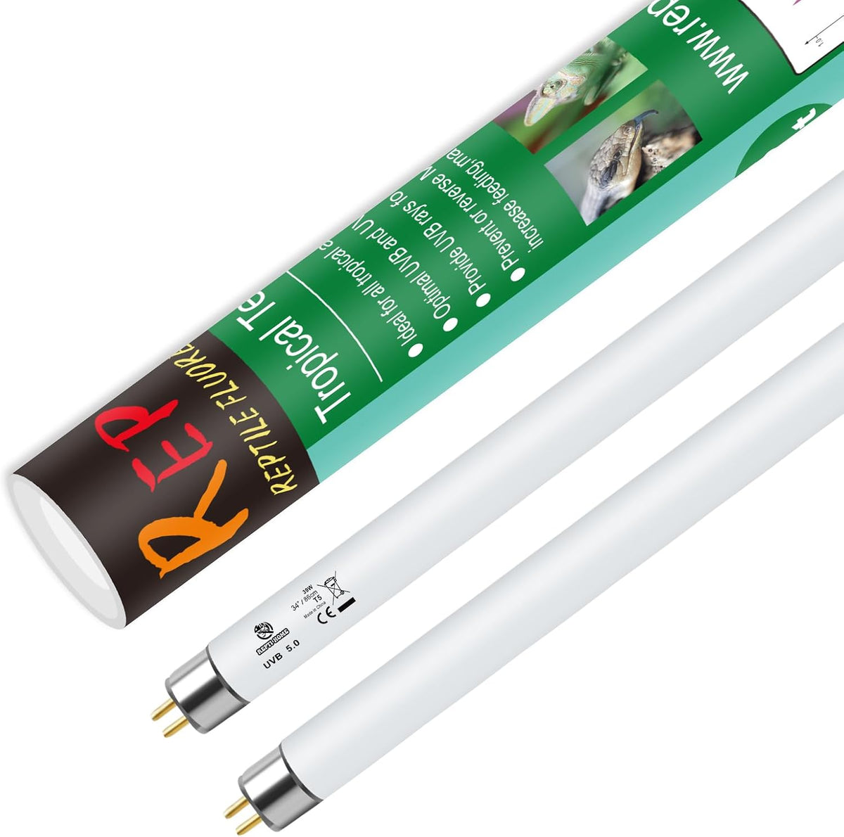 T5 UVB Reptile Light 24W 10.0,UVA UVB Light Bulb for Reptiles,2 Pack Reptile UVB Lamp Tube for Bearded Dragon - Image 9