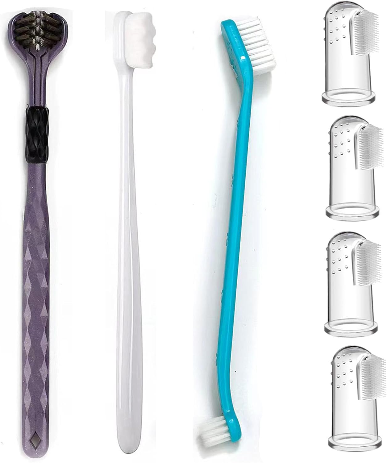 Dog Toothbrush Kit, 360-Degree Finger Three-Sided Design, Non Slip Dual Head Dog Toothbrush, Easy Teeth Cleaning and Dental Care (9 Pack) - Image 9