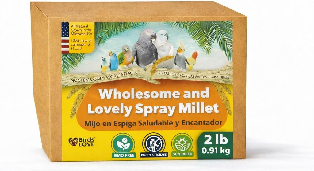 Birds LOVE 1 LB Wholesome Spray Millet for Birds - USA Grown, Natural Sun-Dried Millet Sprays - Thick Seed-Rich Clusters for Parakeets, Budgies, Cockatiels, Conures, Finches & Parrots - Image 10