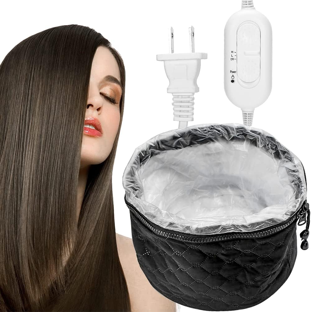 Watris Veiyi Hair Steamer Heat Cap front view showcasing the black thermal exterior design.