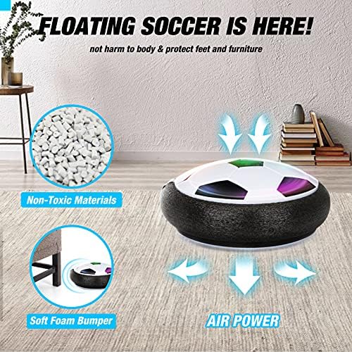 Two miniature plastic soccer goals set up for an indoor kids sports game