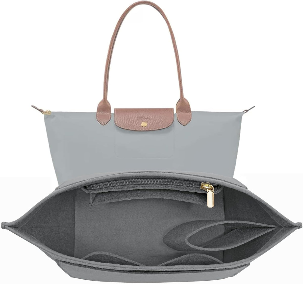 LOUKAYCCI Felt Purse Organizer Insert for Longchamp Le Pliage L Handbag Insert (Large, Black) - Image 15