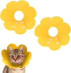 Felt Cat Recovery Collar, Cute Flower Cat Recovery Collar Adjustable Recovery Cones (2Pcs, M 8.7-9.8inch, Yellow/Pink) for Small Dogs Kittens Cats - Image 13