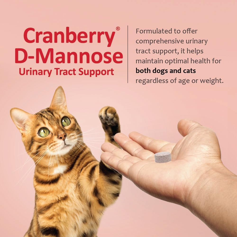 Cranberry D-Mannose Urinary Tract Supplement for Dogs & Cats - Bladder & UTI Health Support - Cranberry Extract, D-Mannose & Vitamin C-Promotes Urinary Wellness & Kidney Function - 60 Chewable Tablets - Image 11